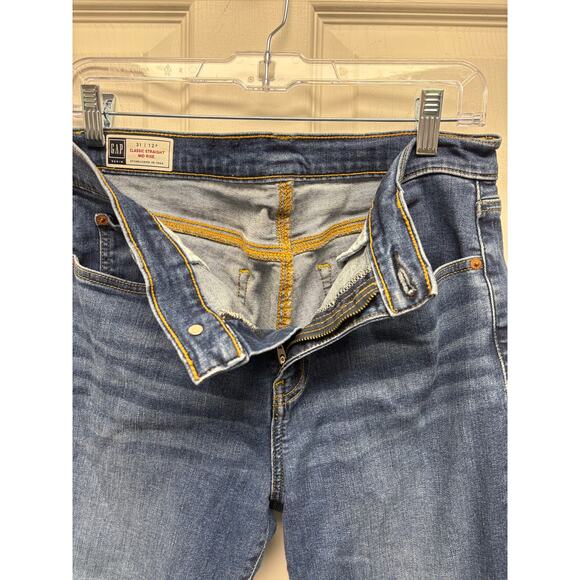 GAP Jeans Classic Straight Mid Rise Medium Wash Women’s Size 12R 31 - Picture 3 of 6